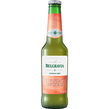 Belgravia Gin & Peach Lemonade - Glass Bottle 6 Pack