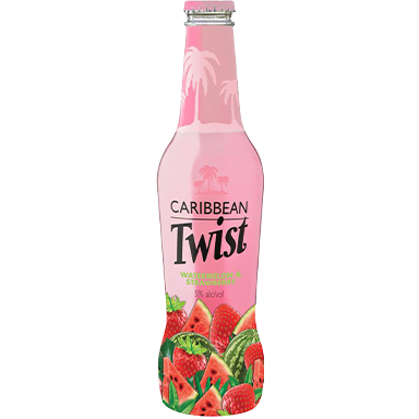 Caribbean Twist Watermelon & Strawberry - Glass Bottle 6 Pack